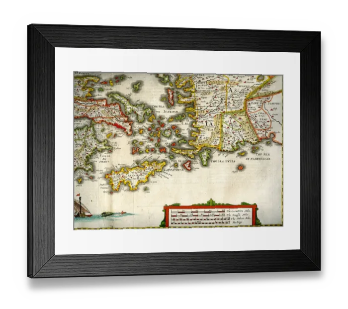 Framed Print : Part of Greece Showing, Athens, Crete and Rhodes Framed Print : Part of Greece Showing, Athens, Crete and Rhodes