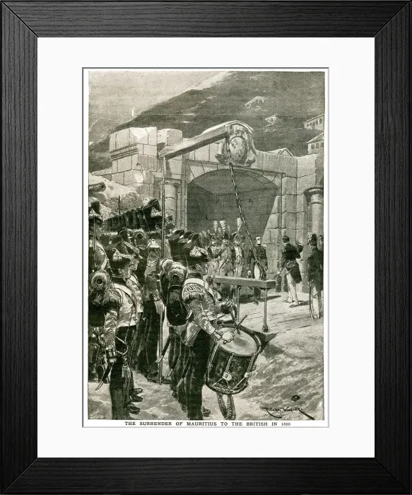 Framed Print : Surrender of The Mauritius To The British In 1810 Framed Print : Surrender of The Mauritius To The British In 1810