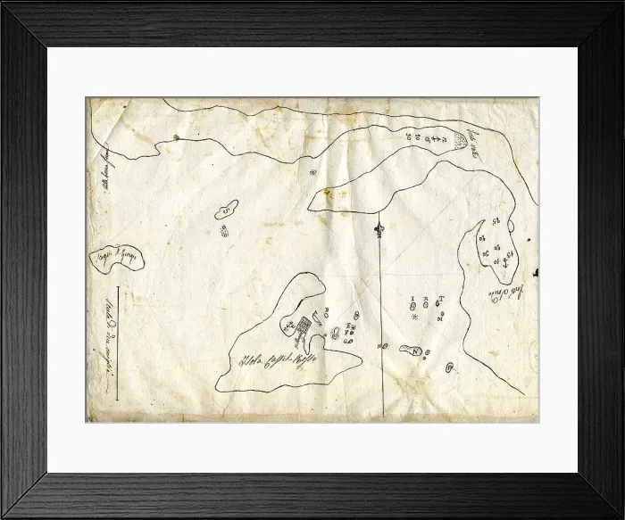 Framed Print : Manuscript Map of Castel Rosso Framed Print : Manuscript Map of Castel Rosso