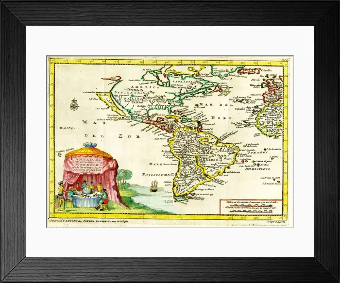Framed Print : Americas and Atlantic Framed Print : Americas and Atlantic