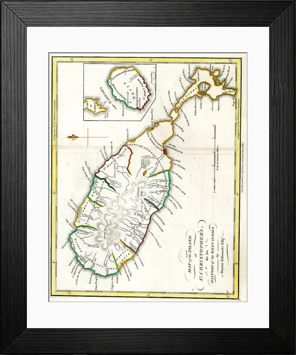 Framed Print : Island of St Christophers, West Indies Framed Print : Island of St Christophers, West Indies