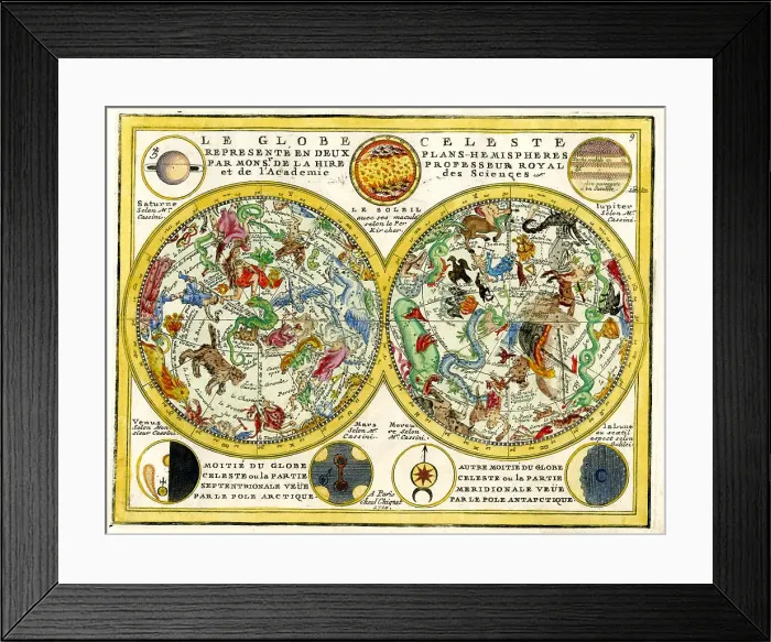 Framed Print : Celestial Chart Framed Print : Celestial Chart