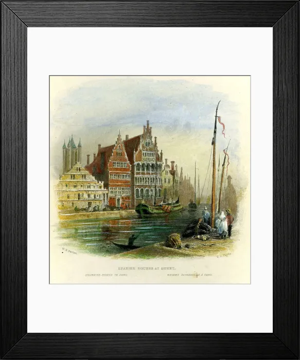 Framed Print : Spanish Houses At Ghent, Belgium Framed Print : Spanish Houses At Ghent, Belgium