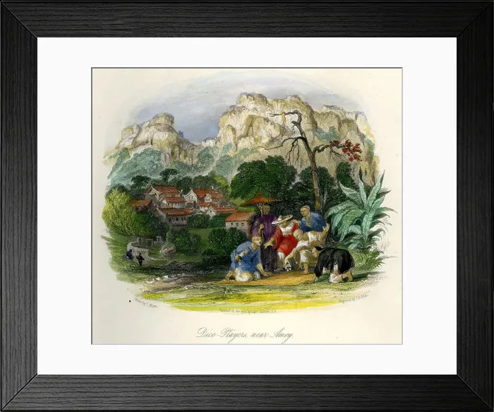 Framed Print : Chinese Dice Players Near Amoy Framed Print : Chinese Dice Players Near Amoy