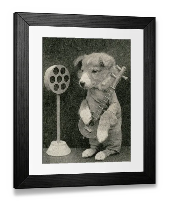 Framed Print : Cute Puppies: Playing To The Microphone Framed Print : Cute Puppies: Playing To The Microphone