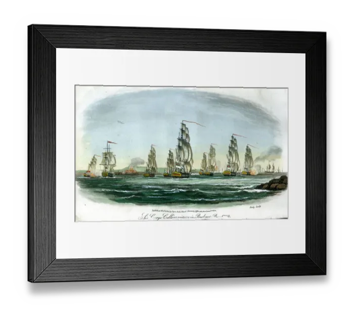 Framed Print : Sir George Colliers Victory In Penobscot Bay 1779 Framed Print : Sir George Colliers Victory In Penobscot Bay 1779