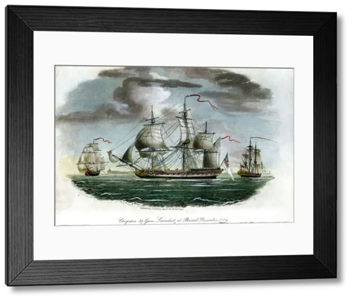 Framed Print : Cleopatra 32 Guns Launched At Bristol Dec 1779 Framed Print : Cleopatra 32 Guns Launched At Bristol Dec 1779