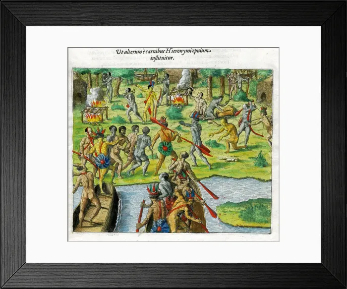 Framed Print : Mexican Indians Canibalism Framed Print : Mexican Indians Canibalism
