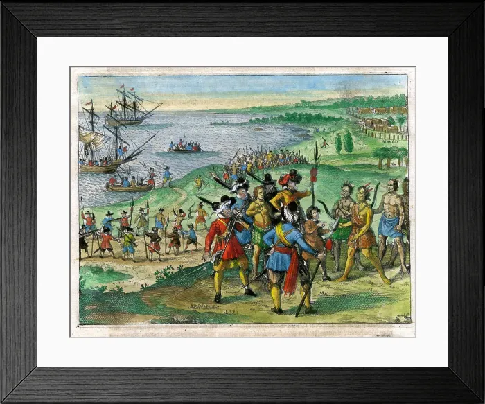 Framed Print : Spanish Invading Mexico Framed Print : Spanish Invading Mexico