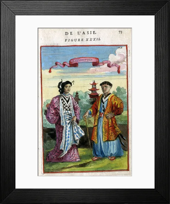 Framed Print : Japanese Lady and Gentleman Framed Print : Japanese Lady and Gentleman