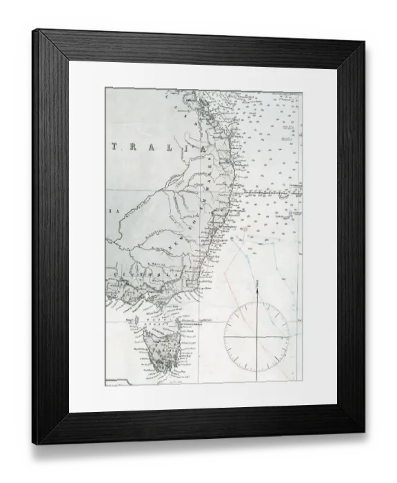 Framed Print : Eastern Australia and New South Wales and Tasmania Framed Print : Eastern Australia and New South Wales and Tasmania