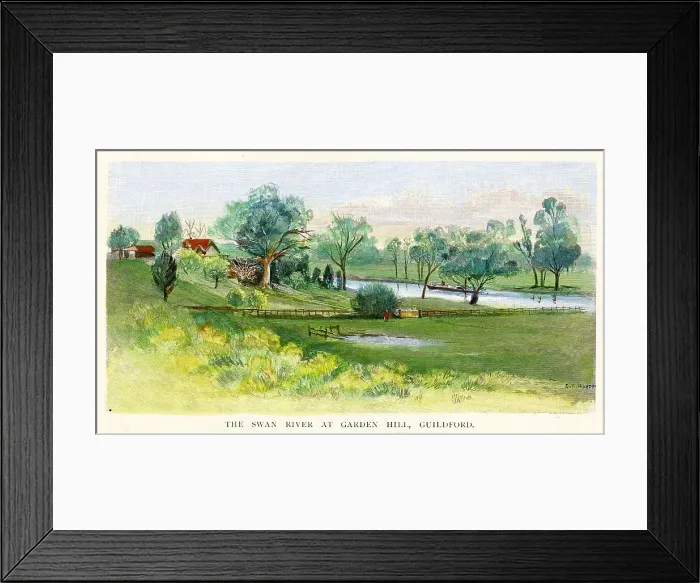 Framed Print : Western Australia - Swan River At Garden Hill, Guildford Framed Print : Western Australia - Swan River At Garden Hill, Guildford