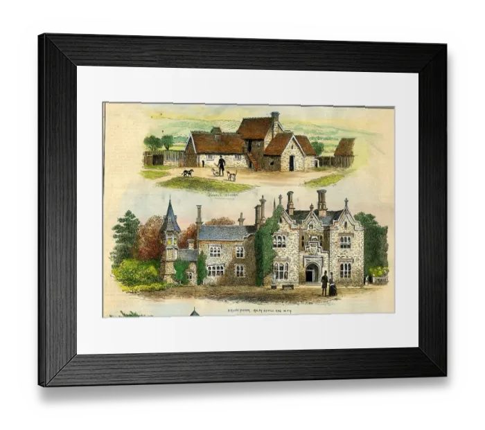 Framed Print : West Kent Kennels At Otford, Kent and Birling Manor Framed Print : West Kent Kennels At Otford, Kent and Birling Manor
