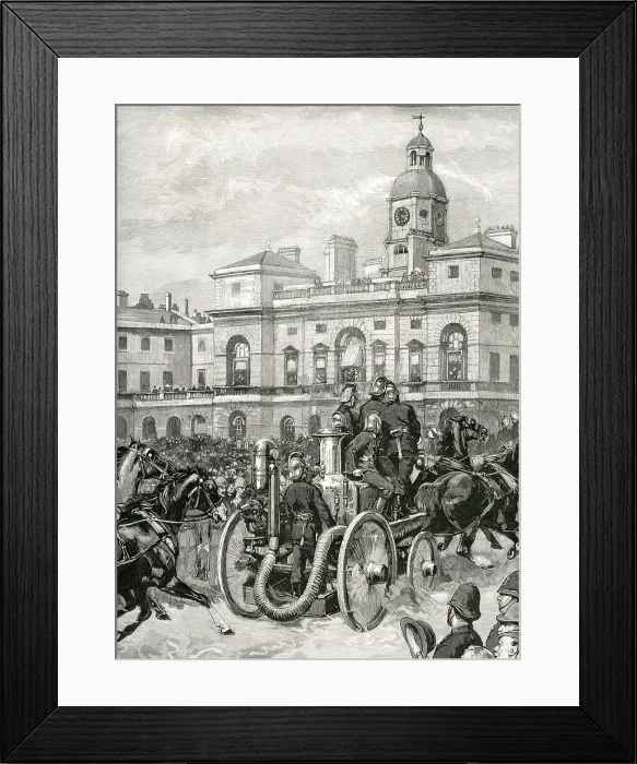 Framed Print : Display of Fire Engines - Horse Guards Parade
