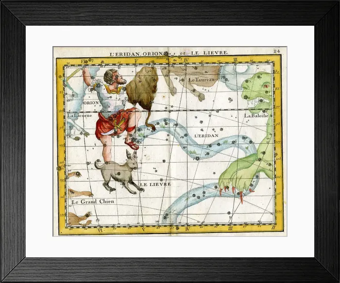 Framed Print : Orion, Eridan, Hare Framed Print : Orion, Eridan, Hare