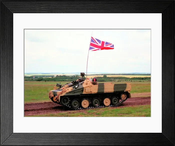 Framed Print : Flatbed version of the CVR(T) armoured fighting vehicle