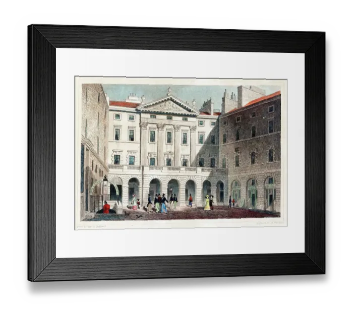 Framed Print : The Royal Exchange (and entrance to the Coffee House), High Street, Edinburgh, Scotland. Date: 1829 Framed Print : The Royal Exchange (and entrance to the Coffee House), High Street, Edinburgh, Scotland. Date: 1829