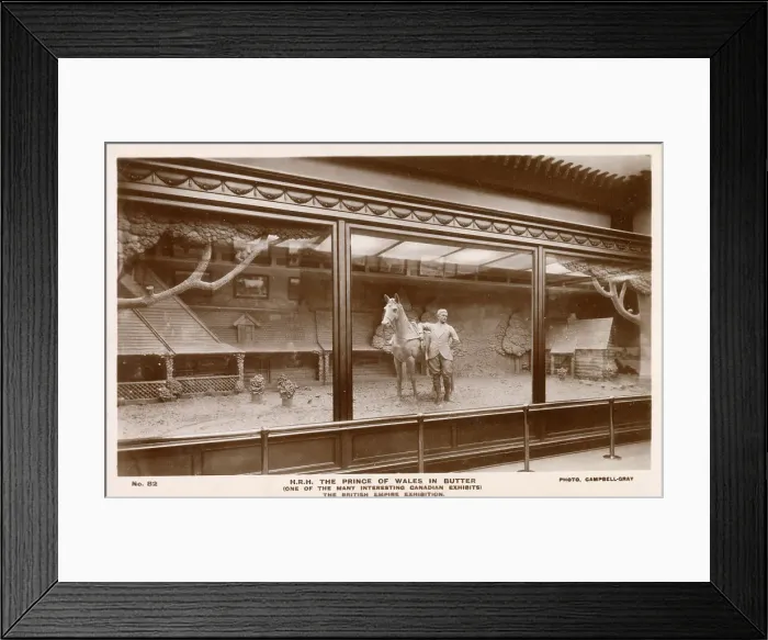 Framed Print : British Empire Exhibition - The Canadian Pavilion. Statue of Edward, Prince of Wales, carved in butter! Date: 1924 Framed Print : British Empire Exhibition - The Canadian Pavilion. Statue of Edward, Prince of Wales, carved in butter! Date: 1924