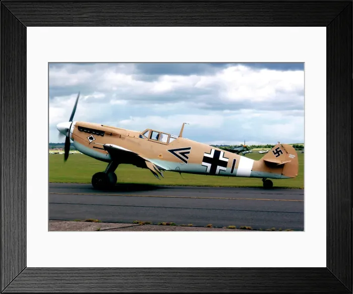 Framed Print : Hispano HA.1112-M1L Buchon G-AWHE / Black 1 Framed Print : Hispano HA.1112-M1L Buchon G-AWHE / Black 1