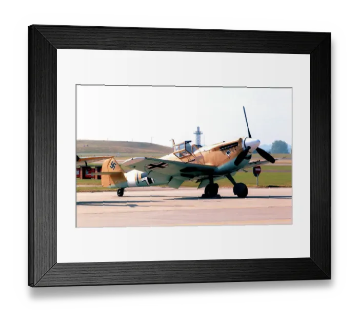 Framed Print : Hispano HA.1112-M1L Buchon G-AWHE / Black 1 Framed Print : Hispano HA.1112-M1L Buchon G-AWHE / Black 1