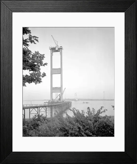Framed Print : Building the Severn Bridge Framed Print : Building the Severn Bridge
