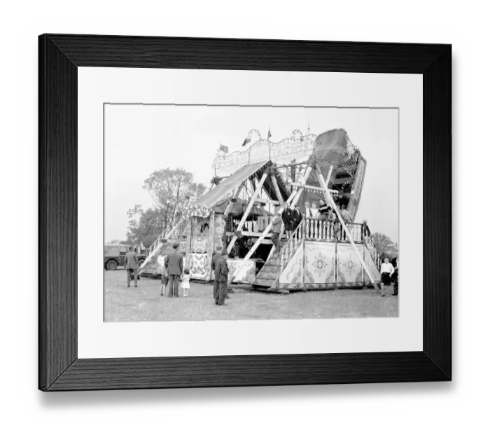 Framed Print : Steam powered boat swing fairground ride Framed Print : Steam powered boat swing fairground ride