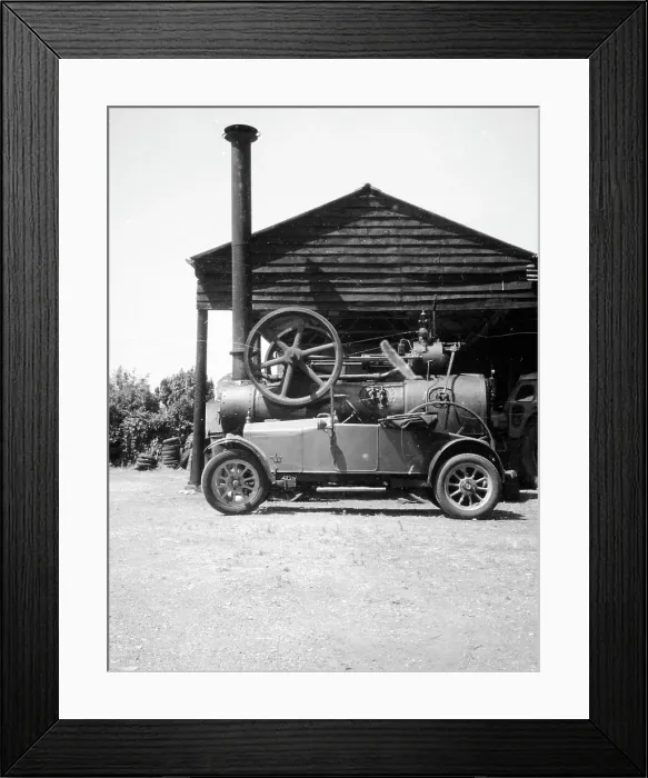 Framed Print : Wolseley 10hp Roadster KE 5111 and Marshall Portable Engine Framed Print : Wolseley 10hp Roadster KE 5111 and Marshall Portable Engine