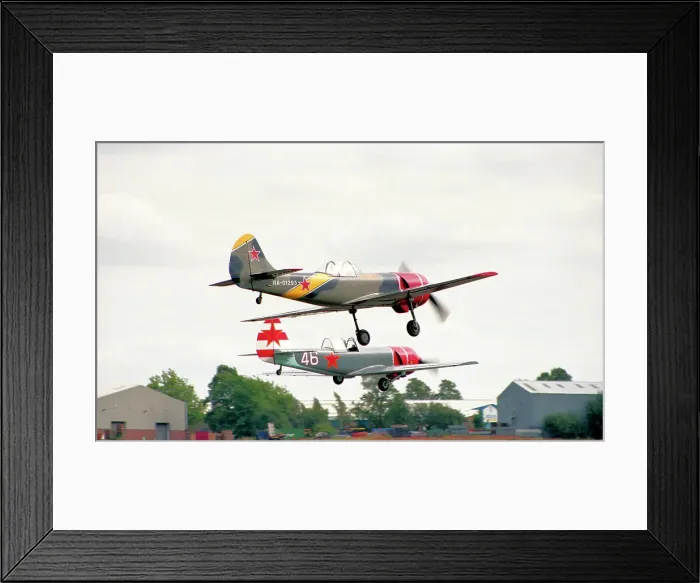 Framed Print : Yakovlev Yak-50 RA-01293 & RA-02246 Framed Print : Yakovlev Yak-50 RA-01293 & RA-02246