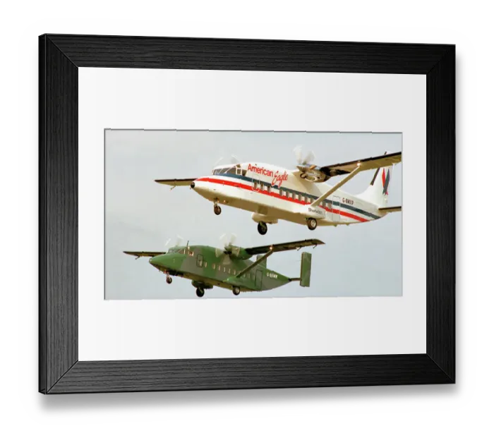 Framed Print : Short 360 G-BMXP & Short 330-200 Sherpa G-BKMW Framed Print : Short 360 G-BMXP & Short 330-200 Sherpa G-BKMW