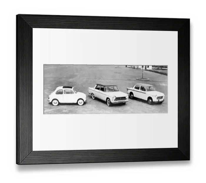 Framed Print : Fiat 500, Fiat 1800 and Fiat 1100 / 103 H Lusso
