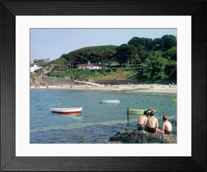 Framed Print : Portelet Bay, Pleinmont, Guernsey, Channel Islands. Date: circa 1960s Framed Print : Portelet Bay, Pleinmont, Guernsey, Channel Islands. Date: circa 1960s
