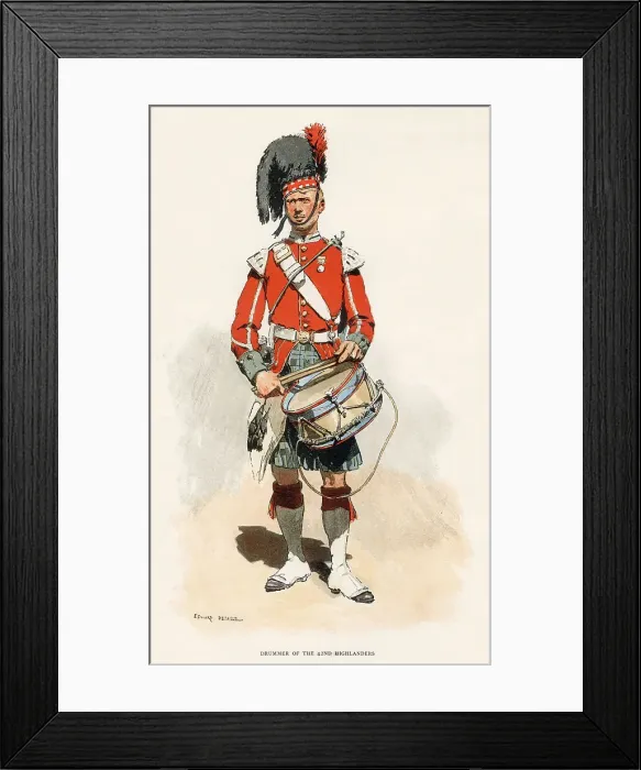 Framed Print : Drummer of the 42nd Highland Regiment, British Army. Date: 1889 Framed Print : Drummer of the 42nd Highland Regiment, British Army. Date: 1889