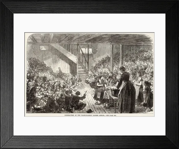 Framed Print : Dinner Time at the Clare-Market Ragged School 1869 Framed Print : Dinner Time at the Clare-Market Ragged School 1869