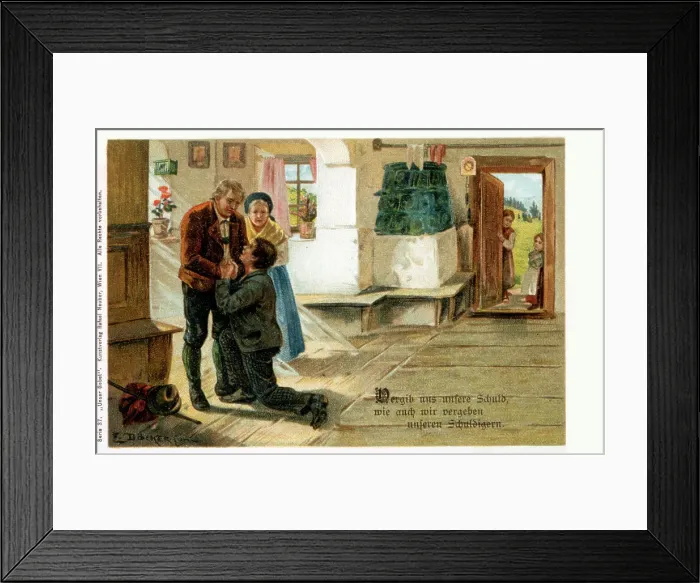 Framed Print : Forgive us our trespasses... as we forgive them that trespass against us... Date: early 20th century Framed Print : Forgive us our trespasses... as we forgive them that trespass against us... Date: early 20th century