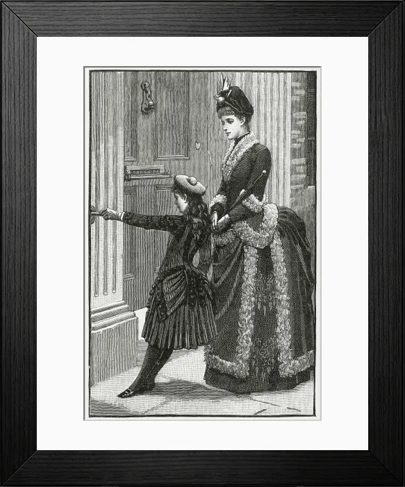 Framed Print : Pulling a door bell 1887 Framed Print : Pulling a door bell 1887
