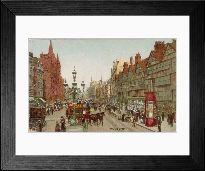 Framed Print : Street scene in Holborn, London. Date: circa 1905 Framed Print : Street scene in Holborn, London. Date: circa 1905