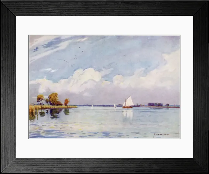 Framed Print : Norfolk Broads: Hickling Broad Date: 1921 Framed Print : Norfolk Broads: Hickling Broad Date: 1921