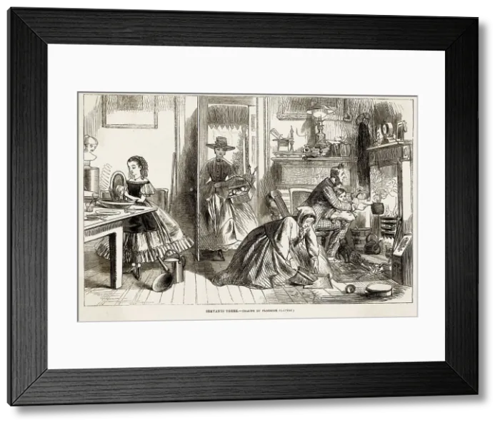 Framed Print : Servants there... Image 8 of a series on the benefits of Australia over England & encouraging emigration. Date: 1863 Framed Print : Servants there... Image 8 of a series on the benefits of Australia over England & encouraging emigration. Date: 1863