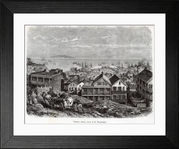 Framed Print : San Francisco: view of the Bay Date: 1879 Framed Print : San Francisco: view of the Bay Date: 1879