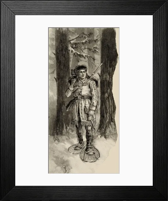 Framed Print : A Canadian trapper in his snowshoes Date: 1887 Framed Print : A Canadian trapper in his snowshoes Date: 1887