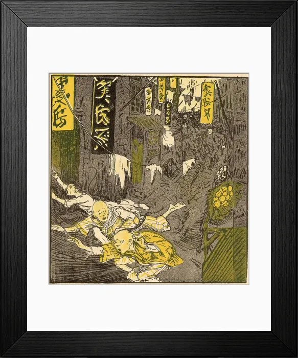 Framed Print : The Chinese population are persecuted as the Western World feels threatened. Date: 1908 Framed Print : The Chinese population are persecuted as the Western World feels threatened. Date: 1908