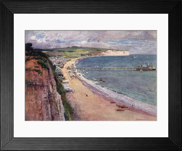 Framed Print : View from the cliffs at Sandown, Isle of Wight Date: 1908 Framed Print : View from the cliffs at Sandown, Isle of Wight Date: 1908