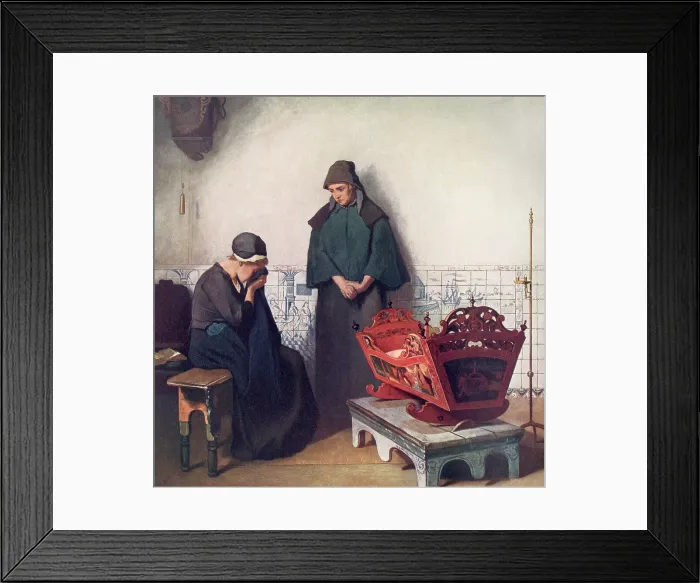 Framed Print : DEAD CHILD IN CRADLE Framed Print : DEAD CHILD IN CRADLE