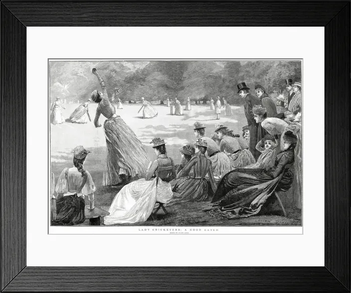 Framed Print : Women Playing Cricket 1889 Framed Print : Women Playing Cricket 1889