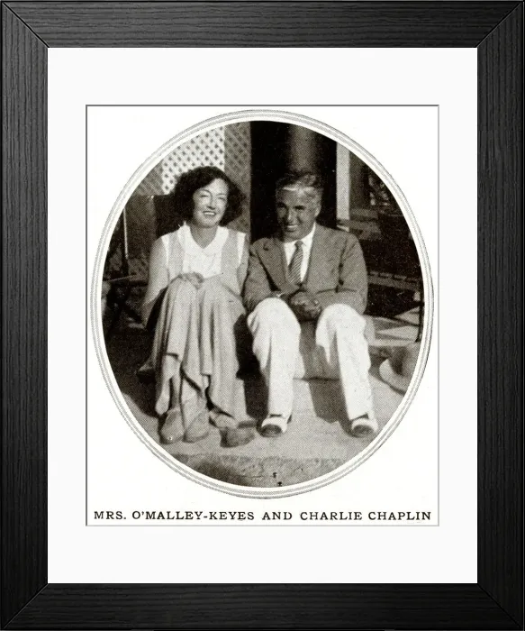 Framed Print : Mrs O'Malley-Keyes and Charlie Chaplin at Biarritz Framed Print : Mrs O'Malley-Keyes and Charlie Chaplin at Biarritz