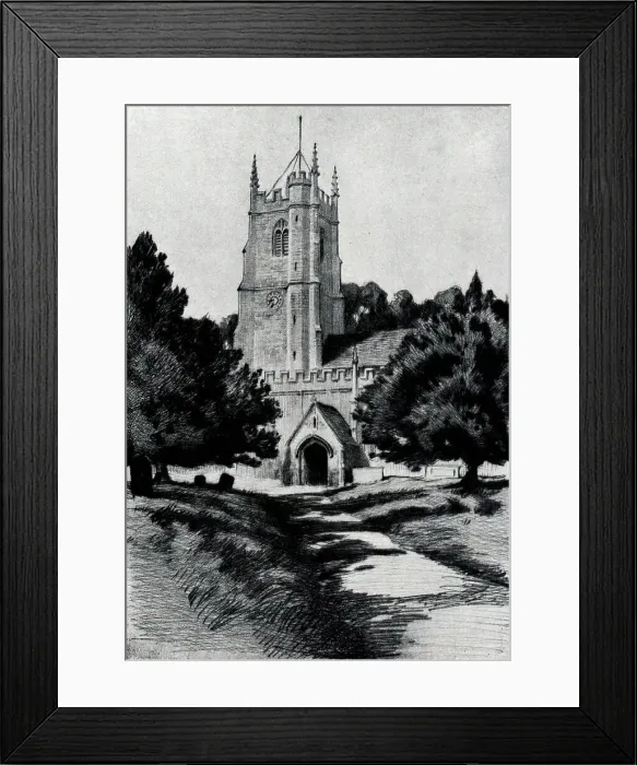 Framed Print : Etching showing St. James Church, Avebury, Wilts, England. The oldest building standing in Avebury, this church is anglo saxon, as can be seen in much is the remaining parts such as the nave. Date: circa 1930 Framed Print : Etching showing St. James Church, Avebury, Wilts, England. The oldest building standing in Avebury, this church is anglo saxon, as can be seen in much is the remaining parts such as the nave. Date: circa 1930