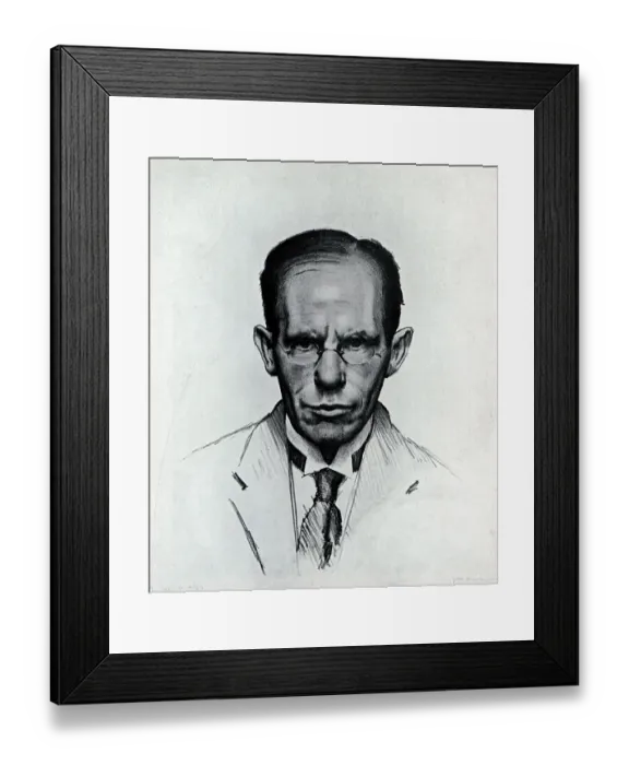 Framed Print : A self portrait lithograph of Australian artist, and art critic, James Stuart MacDonald, 1878-1952. He was director of the National Art Gallery of New South Wales from 1929 to 1937. Date: circa 1922 Framed Print : A self portrait lithograph of Australian artist, and art critic, James Stuart MacDonald, 1878-1952. He was director of the National Art Gallery of New South Wales from 1929 to 1937. Date: circa 1922
