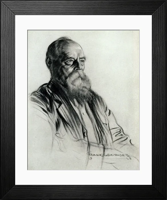 Framed Print : A portrait sketch of an unknown, bearded man, with a solumn, stoic expression. Date: circa 1923 Framed Print : A portrait sketch of an unknown, bearded man, with a solumn, stoic expression. Date: circa 1923