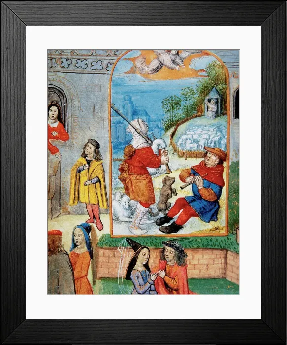 Framed Print : Miniature depicting the life of the villagers. 15th century Framed Print : Miniature depicting the life of the villagers. 15th century