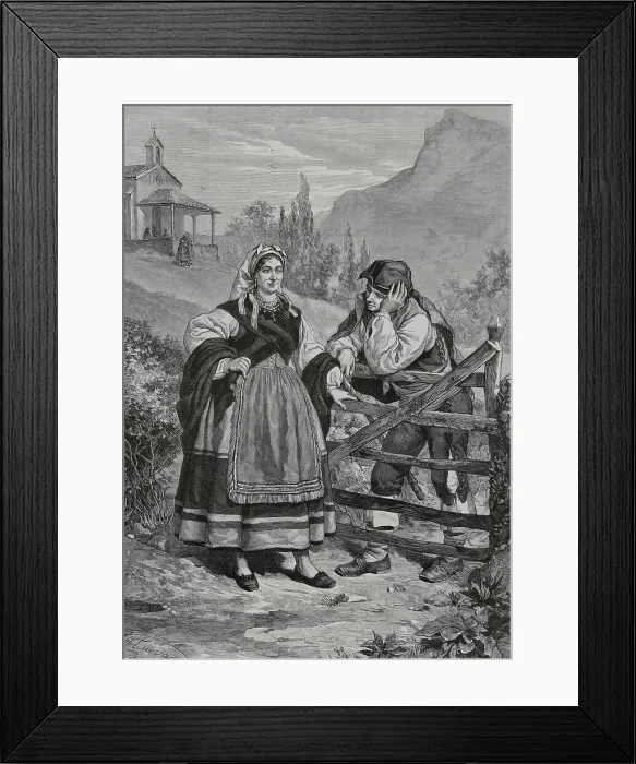Framed Print : Spain, Asturias. Council of Oviedo. After mass Framed Print : Spain, Asturias. Council of Oviedo. After mass